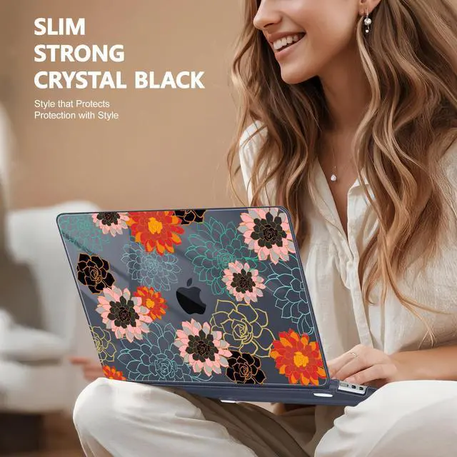 Alt view image 4 of 5 - May Chen Compatible with M4 MacBook Air 15 inch Case 2025 2024 2023 A3241 A3114 M3 A2941 M2 with Liquid Retina Display & Touch ID, Plastic Hard Shell with Keyboard Cover - Flowers Paint