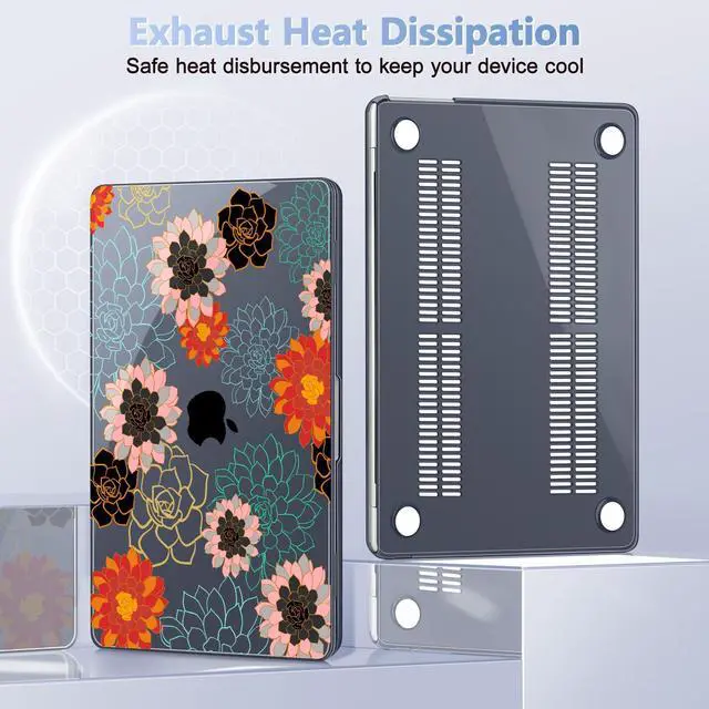 Alt view image 5 of 5 - May Chen Compatible with M4 MacBook Air 15 inch Case 2025 2024 2023 A3241 A3114 M3 A2941 M2 with Liquid Retina Display & Touch ID, Plastic Hard Shell with Keyboard Cover - Flowers Paint