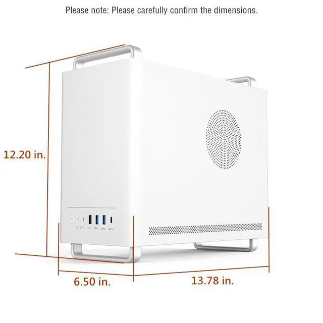 Alt view image 2 of 5 - SOEYi U320 M-ATX/ITX Case, Micro ATX CASE, Portable Desktop Case with Handles, Support 310MM GPU,135mm CPU Cooler and ATX/SFX Power Supply (White)