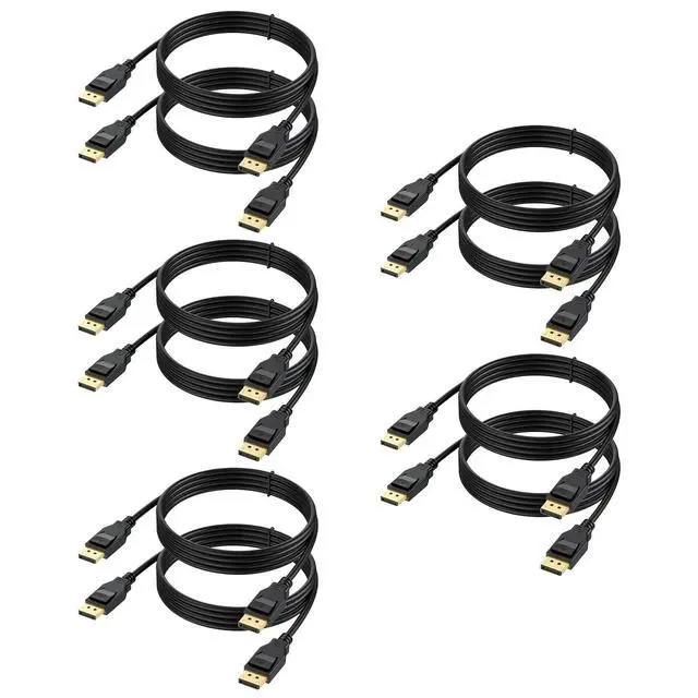 Main image of URELEGAN VESA Certified 8K DisplayPort 1.4 Cable 10-Pack, High Speed 48 Gbps Display Port DP Cable 6 Feet (8K@60Hz, 4K@/240Hz/144Hz/180Hz/165Hz, 1080P@240Hz) for Gaming Computer Laptop TV Monitorr