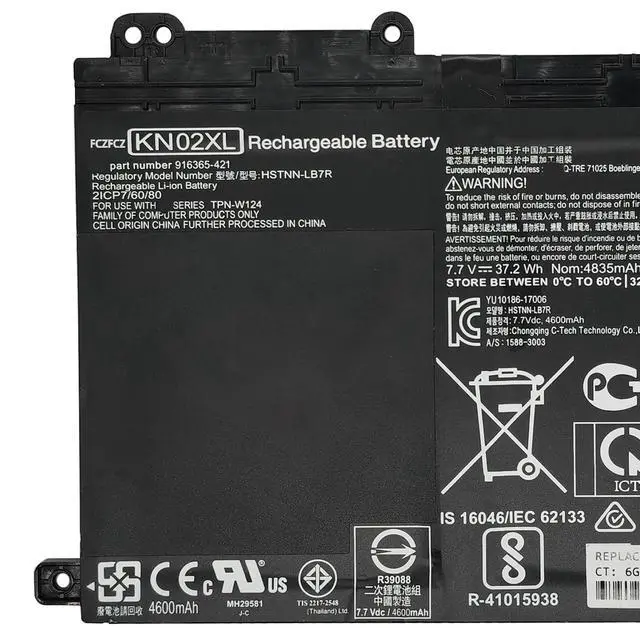 Alt view image 2 of 5 - FCZFCZ KN02XL Battery 37.2Wh Replacement for HP Pavilion x360 Convertible 11-AD010CA 11M-AD000 11M-AD113DX 11-adxxxTU 11-ad005TU Series HSTNN-LB7R HSTNN-UB7F 916365-421 916365-541 916809-855 7.7V