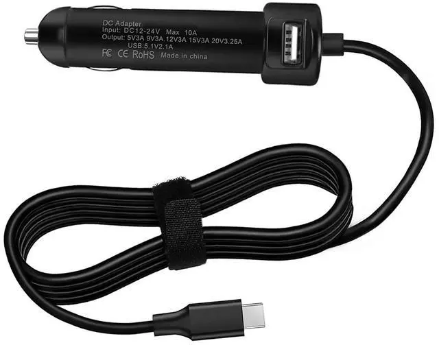 Main image of JUYOON 65W USB-C Car Charger Power Cord Compatible with HP EliteBook 630 640 650 660 665 830 840 850 860 g10 g11 Ultra G1i X Flip G1i G1a