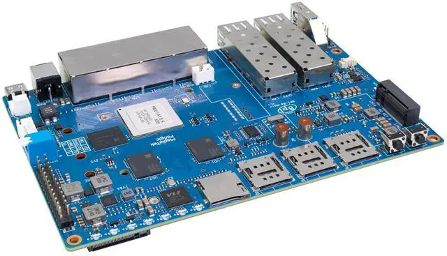 Alt view image 4 of 5 - Banana Pi BPI-R4 WiFi 7 OpenWRT Wireless Dual-Band WiFi Router Board, MediaTek MT7988A (Filogic 880) SoC, 4G/5G Internet Router, 4X GbE and 2X 10GbE SFP for NAS Smart Home Gateway (8GB RAM Bundle2)