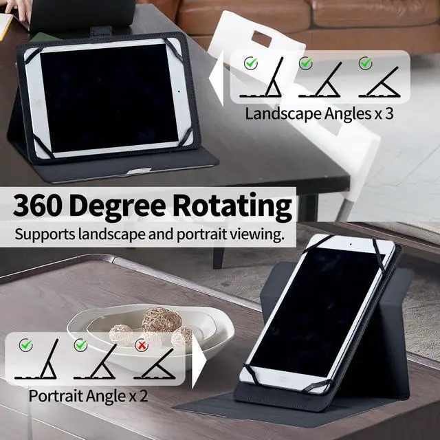 Alt view image 3 of 5 - Case for MB1001 Tablet 10.1,Mxfdegf 360 Degree Rotating Stand and Magnetic Closure Case for Moderness MB1001/Okaysea 10.1 Tablet,for OUZRS TAB-M1/DOOGEE T10/T20 Tablet 2023,Dragon