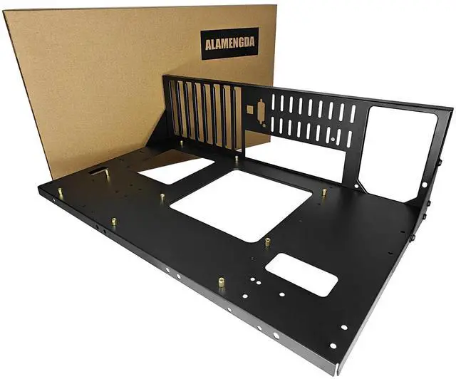 Main image of ALAMENGDA DIY Pc Test Bench, Open Chassis Case Rack for ATX/M-ATX/ITX Motherboards,Widely Body Heat Dissipation Design Open Air Pc Case, SSD Motherboards Accessories (2)