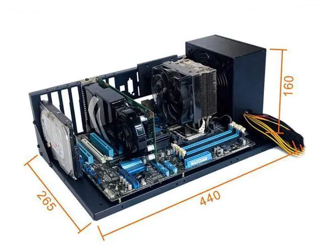 Alt view image 5 of 5 - ALAMENGDA DIY Pc Test Bench, Open Chassis Case Rack for ATX/M-ATX/ITX Motherboards,Widely Body Heat Dissipation Design Open Air Pc Case, SSD Motherboards Accessories (2)