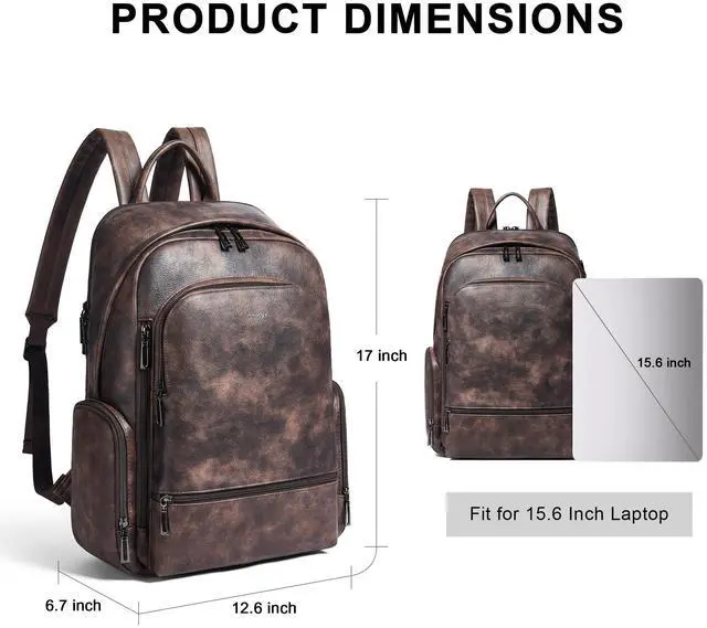 Alt view image 3 of 5 - tiamyi Computer Backpack for Women Soft Leather Back pack with 15.6 inch Laptop Compartment, Designer Ladies Travel Backpack, Coffee