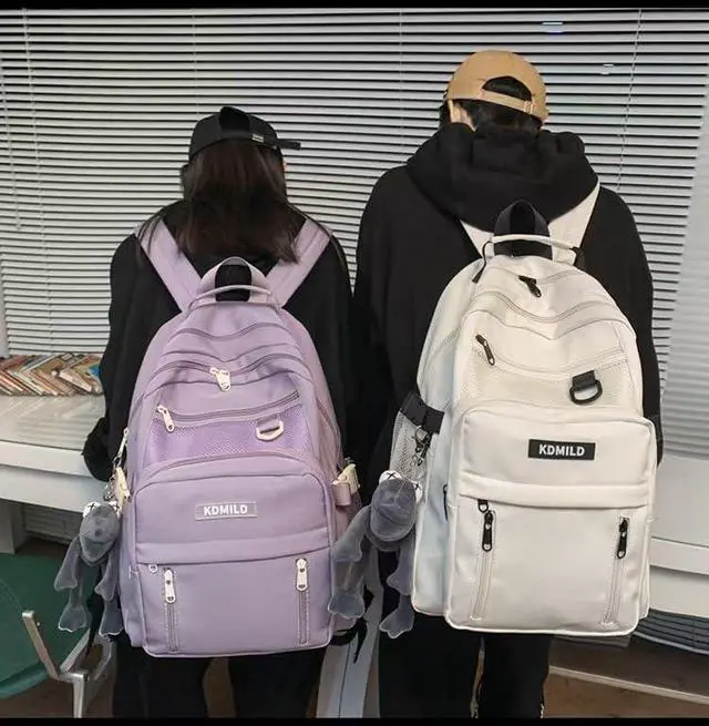 Alt view image 3 of 5 - MININAI Cute Backpack for Women Teen Girls Boys Kids School Book Bag Large Preppy Laptop Backpack Aesthetic College Daypack