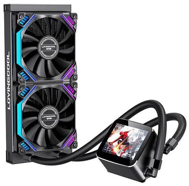 Alt view image 2 of 5 - CPU Liquid Cooler LC-240-X 2.4IPS Screen Gaming Computer Processor ARGB CPU Fan Water Cooling with Display Customizable for Images. Intel LGA 2066/2011/1700/1366/1200/115X and AMD AM4/AM5. (LC-B240-X)