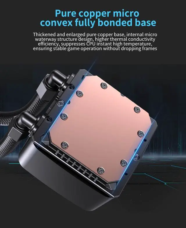 Alt view image 5 of 5 - CPU Liquid Cooler LC-240-X 2.4IPS Screen Gaming Computer Processor ARGB CPU Fan Water Cooling with Display Customizable for Images. Intel LGA 2066/2011/1700/1366/1200/115X and AMD AM4/AM5. (LC-B240-X)