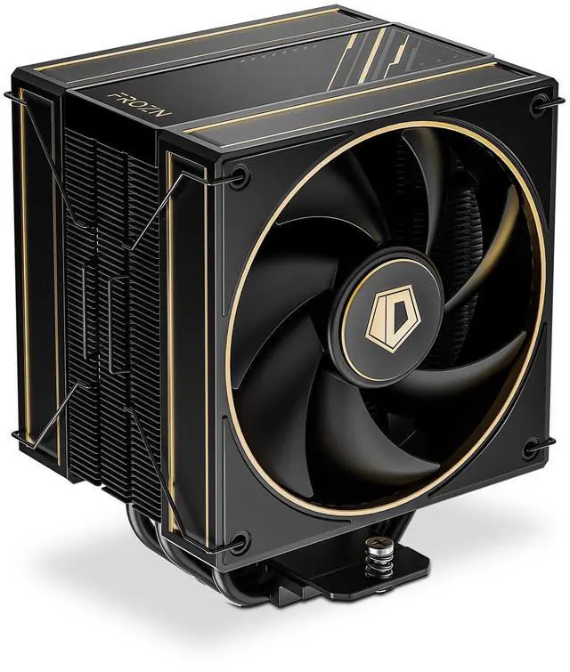 Main image of ID-COOLING FROZN A410 GDL Limited Edition CPU Cooler, 2x120mm FDB Fans in Push-Pull Configuration, 100% RAM Clearance, Black Air Cooler with Golden Lines Decorated, Support Intel and AMD Sockets