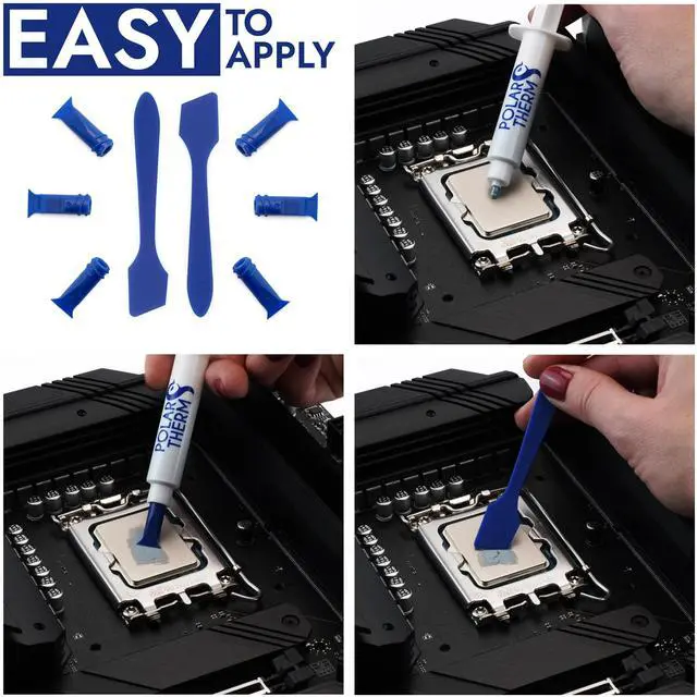 Alt view image 3 of 5 - Polartherm X-10 Thermal Paste for CPU & GPU, 40 Grams, with Application aid, high Thermal Conductivity, Long Durability, Safe Application, Non-Conductive