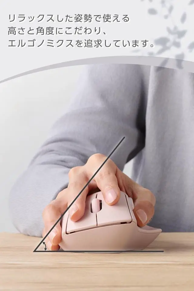 Alt view image 3 of 5 - ELECOM Shellpha Bluetooth Wireless Mouse, Silent Click, Ergonomic 7 Programmable Buttons, Connect to 3 Devices, 2.4GHz USB Multi-Device Connection, Tilt Scroll, 2000 DPI, PC Laptop Mouse (Pink)