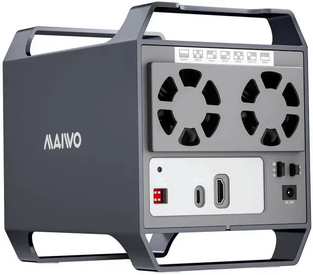 Main image of MAIWO 4 Bay HDD RAID Enclosure for 3.5" SATA Drive with Cooling Fan, USB A-C 3.0 & C-C Cable Included, Supports Raid Normal,0,3,5,1/10,Clone/Large(jbod) & 96TB Capacity, DAS Enclosure