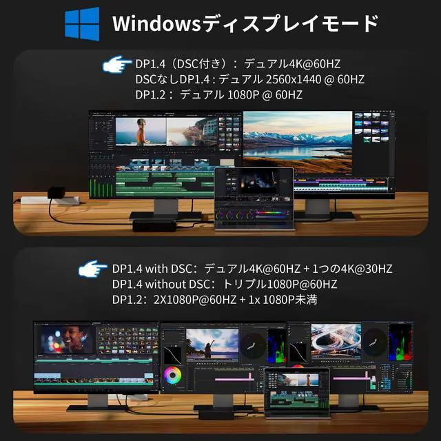Alt view image 3 of 5 - WAVLINK Laptop Docking Station 3 Monitors, 13 in 1 USB Hub with 10Gbps M.2 PCIe/SATA SSD Enclosure