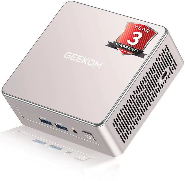 Main image of GEEKOM A5 2025 Edition Mini PC with AMD Ryzen 5 7430U, 3-Year Coverage, 16GB RAM & 512GB M.2 NVMe SSD, Windows 11 Pro Desktop Computer Support 8K UHD/Wi-Fi 6/Bluetooth 5.2/USB 3.2/SD Slot