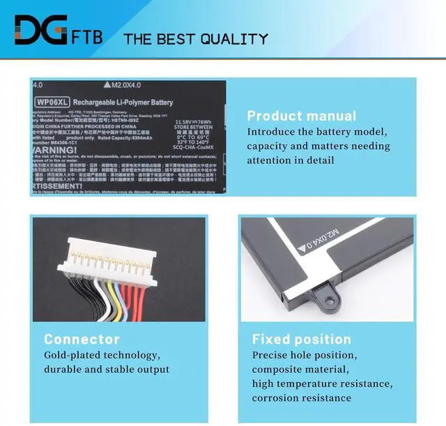 Alt view image 2 of 5 - WP06XL Battery Replacement Compatible for HP EliteBook 860 G9 865 G9 860 G10 865 G10 16 inch ZBook Firefly 16 G9 G10 Mobile Workstation Series WP06076XL HSTNN-IB9Z M64306-1C1 M64308-171 M73470-005