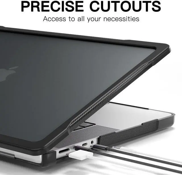 Alt view image 5 of 5 - Teryeefi [Durable] & [Heavy Duty] Shockproof Case with Keyboard Cover for MacBook Pro 14 inch 2025 2024 2023 2021 M4 M3 M2 M1 Chip A3112 A3185 A3401 A2918 A2992 A2779 A2442, Black