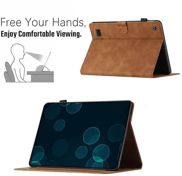 Alt view image 2 of 5 - Dteck Cute Butterfly Case for Fire 7 (9th/7th/5th Generation) Tablet 7" 2019/2017/2015 Released, PU Leather Protective Case with Auto Sleep Wake, Foldable Stand, Card Slots, Slim Folio Cover, Brown