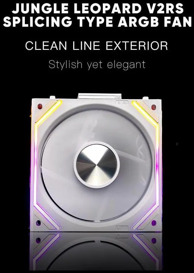 Alt view image 5 of 5 - Jungle Leopard Interstellar V2 RS 120mm PC Reverse Blade Case Fan Infinity Mirror Module Daisy-Chain ARGB Fan Triple Pack Suitable Computer Cooling Fans 360mm AIO Cooler(White-3Pack)