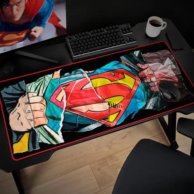 Alt view image 2 of 5 - SUBSONIC - XXL Superman Mouse Pad 90 x 40 cm - Desk Pad with Non-Slip Base, Gaming Mouse Pad - Officially Licensed by DC Comics