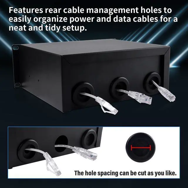 Alt view image 5 of 5 - GeeekPi 10inch 2U Rack Mount Lockable Drawer, 7.87inch Depth Server Cabinet Case 10 Inch Rack Mount for DeskPi RackMate T1/T0 Server Cabinet