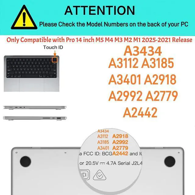Alt view image 2 of 5 - BYCeKe for MacBook Pro 14 inch Case 2025-2021 M5 M4 M3 M2 M1 Pro Max A3434 A3112 A3185 A3401 A2918 A2992 A2779 A2442,Textured Plastic Cream Hard Shell&Keyboard Cover for Mac Pro 14,Checkerd Green