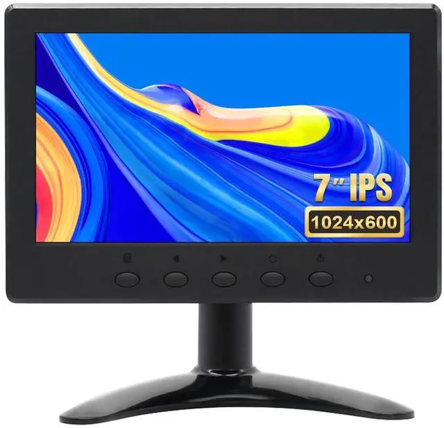 Main image of OSCY 7 Inch Small Monitor Mini HDMI Monitor 1024x600 Support HDMI VGA AV BNC Inputs, Built in Dual Speaker and Remote Contro, Tiny for PC/Mac/TV/Raspi/Camera/Gaming/CCTV