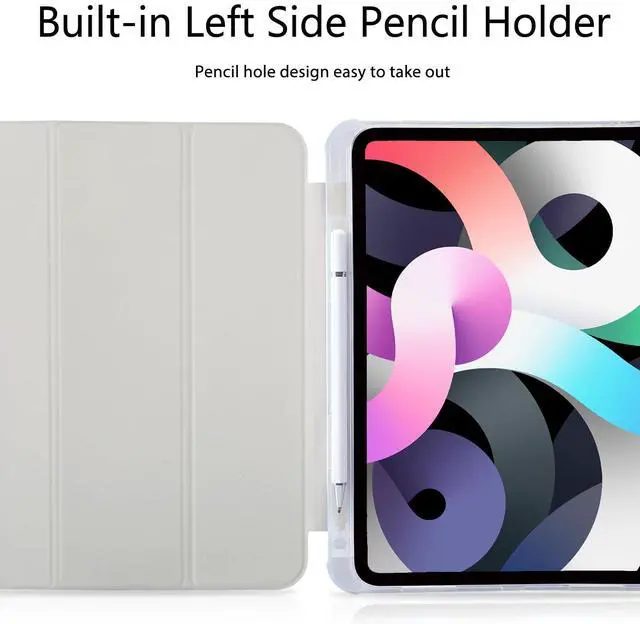 Alt view image 2 of 5 - Girly Kawaii Heart Bow Case for iPad 11 inch (A16 Chip) 2025 Generation 11th/iPad 10.9 inch 2022 10th Gen with Pencil Holder and Auto Sleep/Wake,White Leather Soft TPU Back Shell Stand Cover