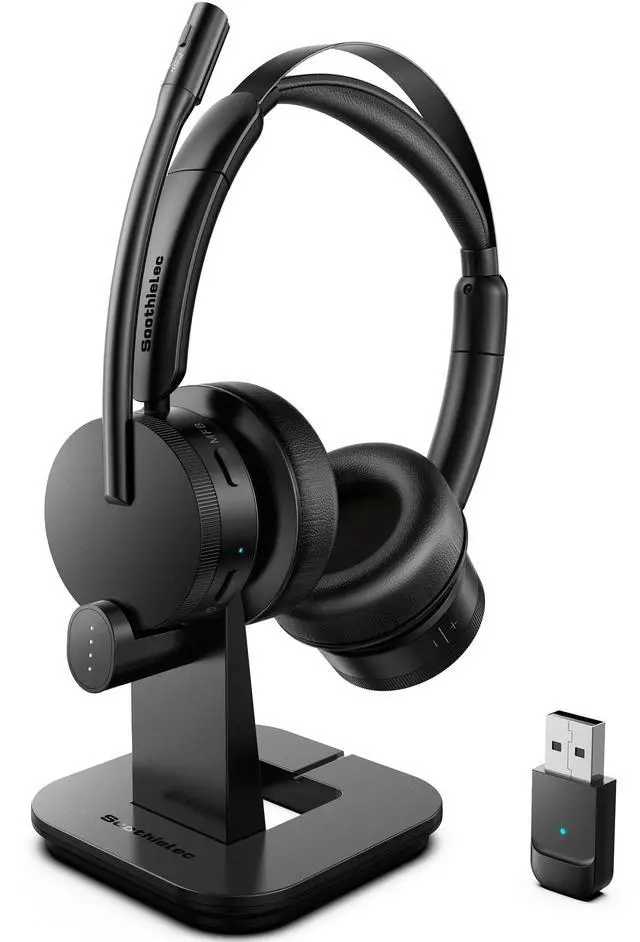 Main image of Wireless Headset with Mic for Work(Upgrade Volume Knob & Charging Indicator), Bluetooth Headset with Microphone for PC, with Noise Cancelling/Mute/USB for Call Center/Office/Home/Computer/Teams/Zoom