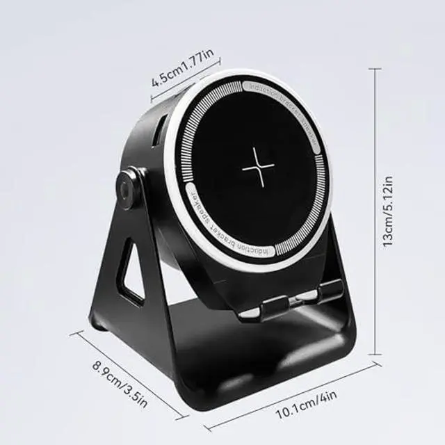 Alt view image 2 of 5 - realexist Induction Speaker 3-in-1 Bluetooth Speaker with Phone Stand,360° Adjustable Holder 8 RGB Light,Stereo Sound for iPhone/Android/iPad,Birthday Gift for Men Women