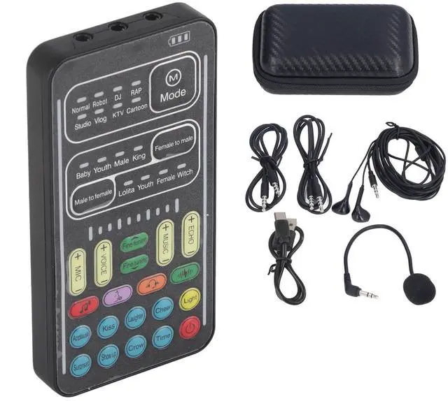 Main image of Espusta Voice Changer Device, Universal Live Broadcast Voice Disguiser Set Portable Recording Mini Sound Card, 8 Different Sounds Sound Effects for Game Anchor Recording Computer