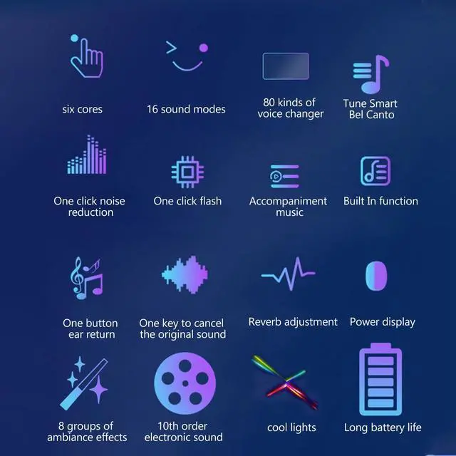 Alt view image 5 of 5 - Espusta Voice Changer Device, Universal Live Broadcast Voice Disguiser Set Portable Recording Mini Sound Card, 8 Different Sounds Sound Effects for Game Anchor Recording Computer