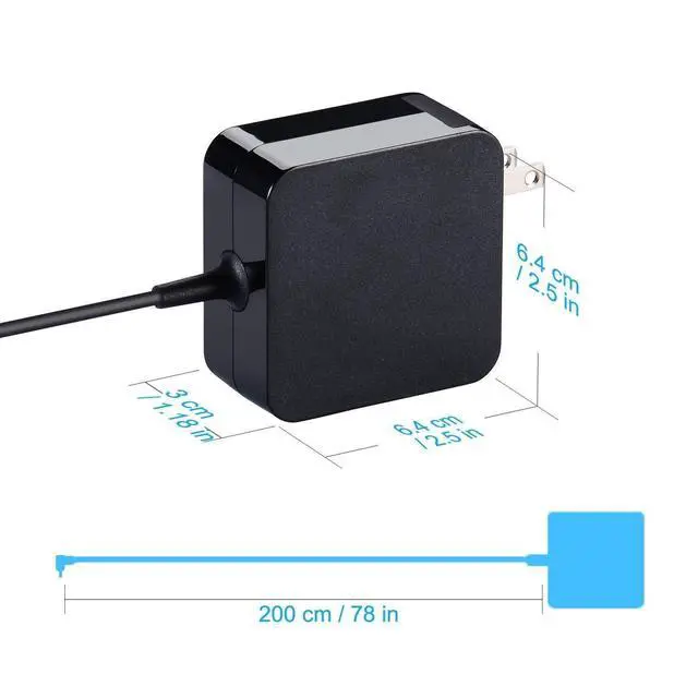 Alt view image 4 of 5 - Laptop Charger 45W 19V 2.37A Slim AC Adapter for Asus Q302 Q302L Q302LA Q302U Q302UA Q303 Q303U Q303UA Q304 Q304U Q304UA Q503 Q503U Q503UA Q504 Q504U Q504UA Q553 Q553U Q553UB for Asus Power Supply