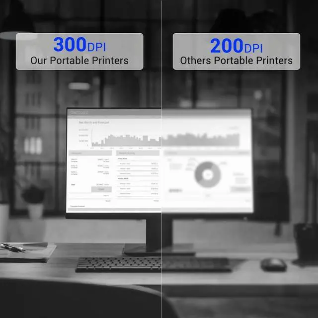 Alt view image 4 of 5 - Auroraink Inkless Portable Thermal Printer for Travel, Bluetooth Mobile Compact Printer Wireless Support 8.5" X 11" US Letter & A4 Size, Compatible with iPhone Android Laptop for Home Car Office