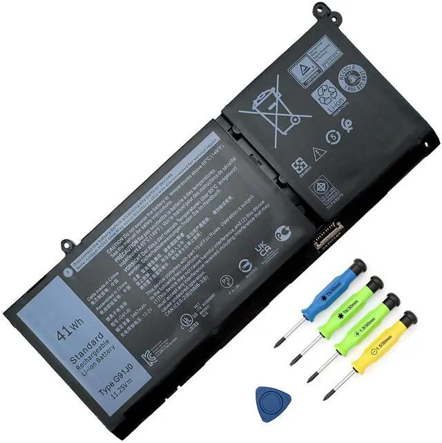 Main image of G91J0 Laptop Battery Replacement for Dell Latitude 3320 3330 3520 3420 Inspiron 3510 3511 3530 3515 3525 5418 5510 5310 5410 5515 5518 14 Plus 7420 7415 2-in-1 Vostro 5620 5625 11.25V 41Wh 3467mAh