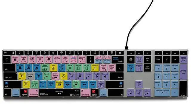 Main image of Final Cut Pro Backlit Pro Aluminum Keyboard - macOS - US  150+ Shortcuts, Color-Coded, Backlit for Enhanced Visibility, Boosts Editing Speed by 40%, Designed for Final Cut Pro X