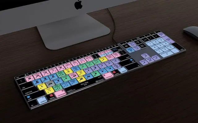 Alt view image 2 of 5 - Final Cut Pro Backlit Pro Aluminum Keyboard - macOS - US  150+ Shortcuts, Color-Coded, Backlit for Enhanced Visibility, Boosts Editing Speed by 40%, Designed for Final Cut Pro X