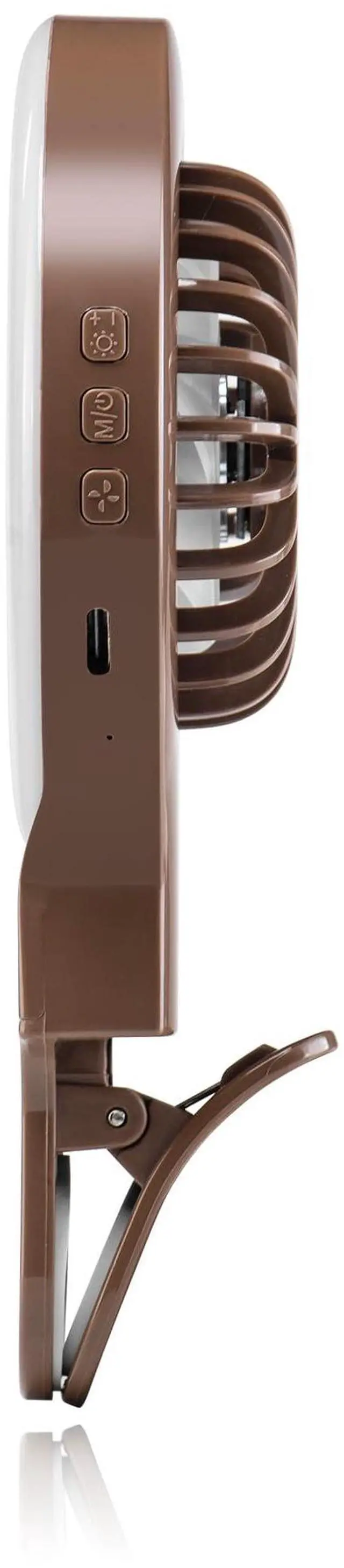 Alt view image 4 of 5 - Fangirl by Remi: 2-in-1 Clip on Phone Fan and Selfie Ring Light (Brown)
