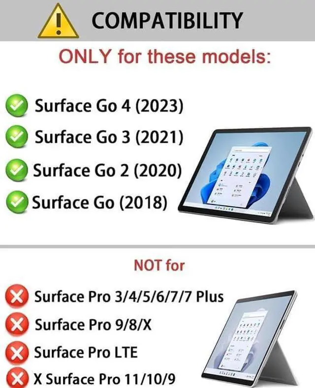 Alt view image 3 of 5 - for Microsoft Surface Go 4/3/2/1 10.5/10 inch Case with Keyboard - Rainbow Backlit Keyboard Case - Built in Pencil Holder with Mouse - Black