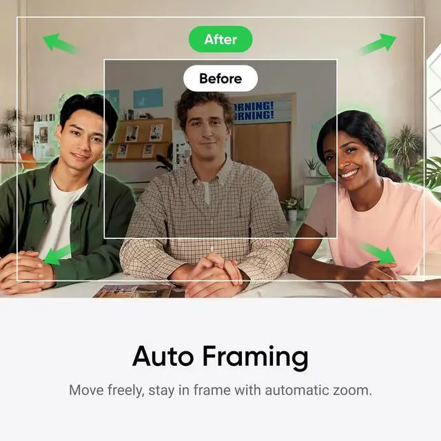 Alt view image 5 of 5 - Insta360 Link 2C - 4K Webcam for PC/Mac, 1/2" Sensor, Auto Framing, HDR, AI Noise-Canceling Mic, Gesture Control for Streaming, Video Calls, Gaming, Works with Zoom, Teams, White