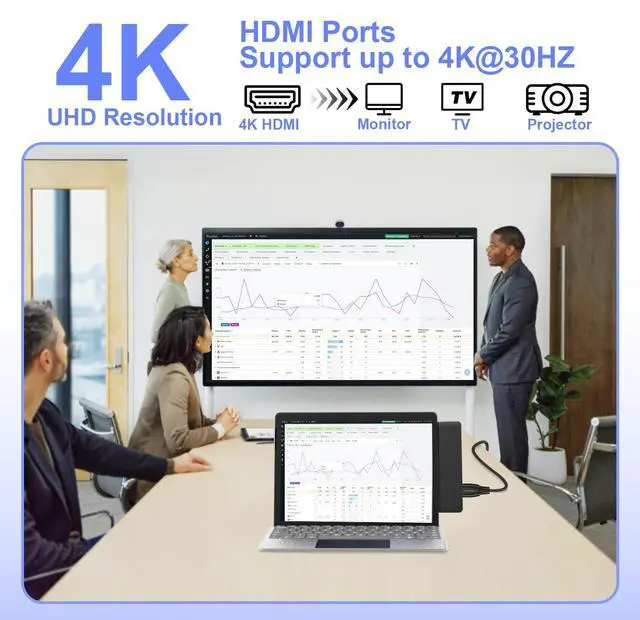 Alt view image 4 of 5 - Surface Pro 12 USB Hub Adapter, Docking Station with 4K HDMI, USB-C Thunderbolt 4 (Display+Data+100W PD), 2 USB 3.0, 3.5mm Audio, SD/TF Card Slot, Accessories for Surface Pro 12 inch 2025