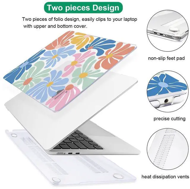 Alt view image 3 of 5 - LCMOCICO Compatible with M4 MacBook Air 13.6 inch Case 2025 2024 2023 2022 Model A3240 A3113 M3 A2681 M2 Chip, Crystal Pattern Plastic Hard Case Cover for Mac Air 13 M4 Touch ID, Colorful Flowers