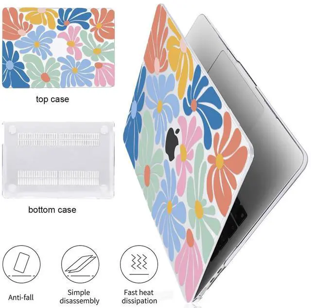 Alt view image 4 of 5 - LCMOCICO Compatible with M4 MacBook Air 13.6 inch Case 2025 2024 2023 2022 Model A3240 A3113 M3 A2681 M2 Chip, Crystal Pattern Plastic Hard Case Cover for Mac Air 13 M4 Touch ID, Colorful Flowers