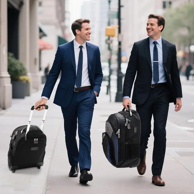 Alt view image 2 of 5 - star cloud Rolling Backpack with Wheels, USB & Type-C Charging Port, 21x14x9 Water Resistant Wheeled Backpack, 17.3" Roller Laptop Backpack, Carry On Luggage for Business Travel College Work Bag