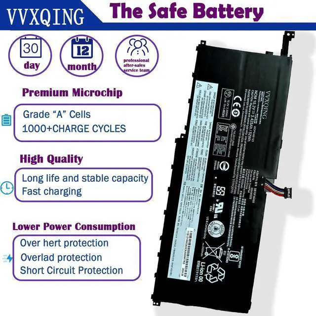 Alt view image 3 of 5 - VVXQING 00HW028 SB10K97566 01AV409 Laptop Battery Replacement for Lenovo Thinkpad X1 Carbon 4th Gen 4 2016 / Yoga Gen1 Gen2 Series 00HW029 SB10K97567 SB10F46466 SB10F46467 01AV457 15.2V 50Wh 3290mAh