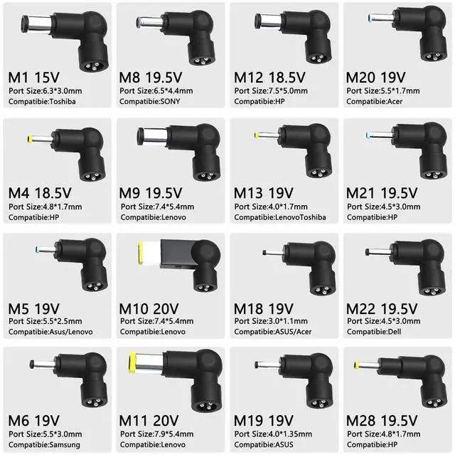 Alt view image 3 of 5 - JEIBAO 90W Universal AC Adapter Laptop Charger Compatible with HP Dell Lenovo Acer Asus Toshiba Sony Gate Way Notebook Ultrabook Chrome Book, Universal Laptop Charger, Power Supply Cord with 16 Tips