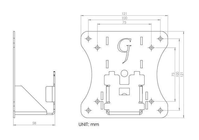 Alt view image 4 of 5 - Gladiator Joe Monitor Arm/Mount VESA Bracket Adapter Compatible with Dell SE2717H, SE2717HX, SE2717HC, SE2717HR - Gladiator Joe - 100% Made in North America