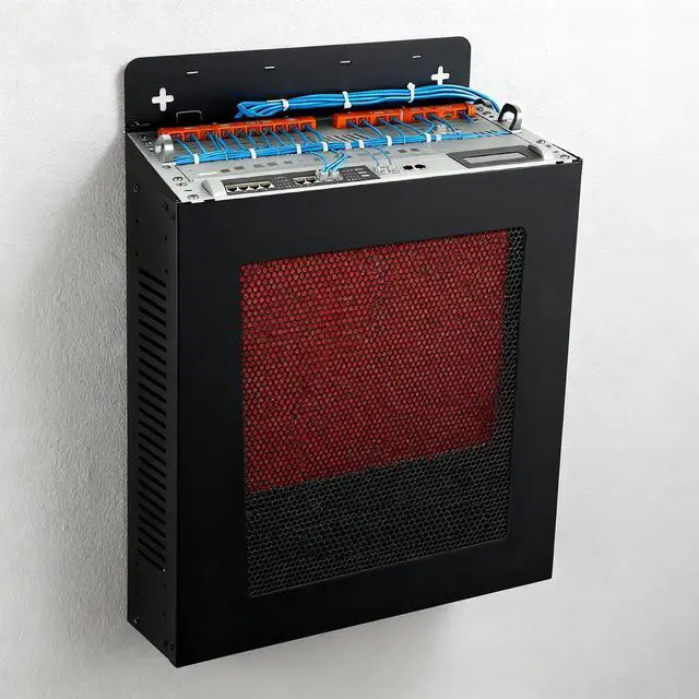 Alt view image 5 of 5 - Zonon 2U Vertical/Horizontal Wall Mountable Server Rack Network Rack for 19 Inch IT Equipment, Cable Modem, Telecom, A/V