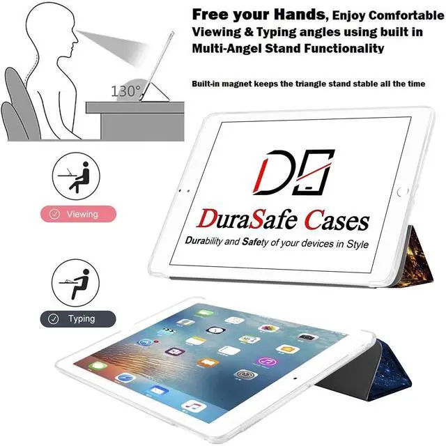 Alt view image 4 of 5 - DuraSafe Cases for iPad 4th iPad 3rd iPad 2nd - 9.7 Inch [iPad 4/3 / 2 Old Model ] A1396 A1416 A1430 A1403 A1458 A1459 A1460 A1395 A1397 Magnetic Clear Back Printed Cover - Eiffel Tower Print